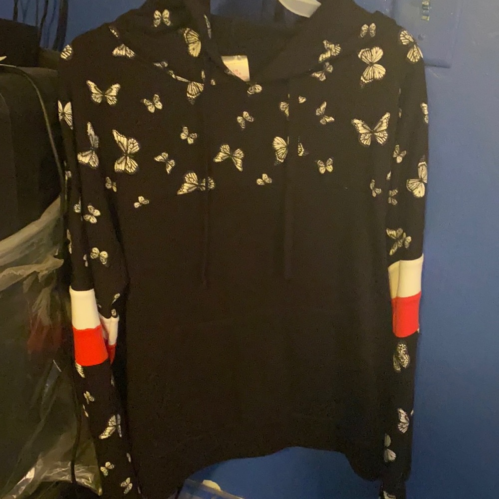 Black, red, white hoodie